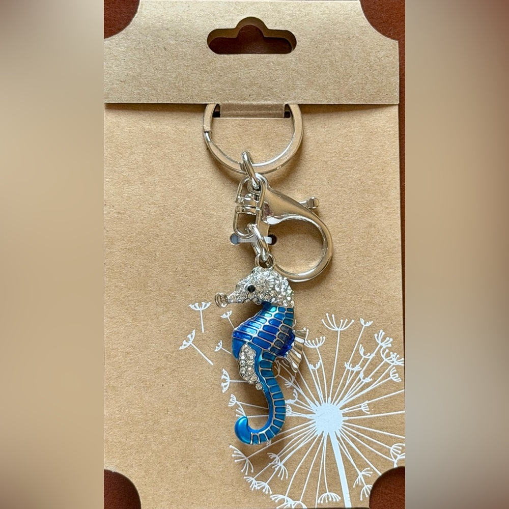 BNWT! Tonal, Blue 💙🩵 Bling 💎✨Seahorse, Bag Charm, Keychain